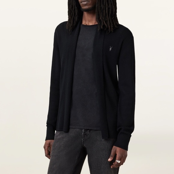 All Saints Black Merino Wool Sweater size Large - Picture 2 of 12